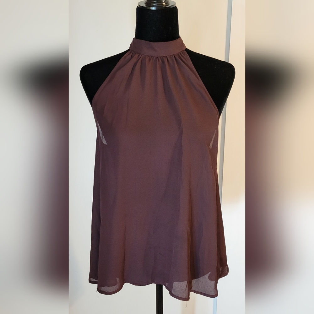 Burgundy shear fashion tank, size small by Valette
